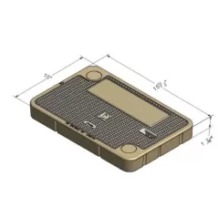 15-1/2" L x 10-1/16" W x 1-3/4" H Rectangular Concrete Gray Water Light Duty For B09 Meter Boxes Flush Meter Box Lid | CRS1001240