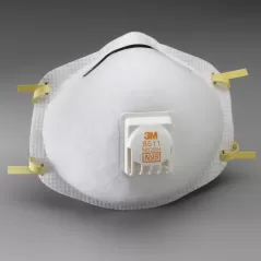 5-1/2" x 6-1/4" White Braided Headstrap Particulate Disposable N95 Respirator | ERB13502