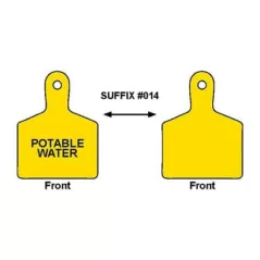 Yellow POTABLE WATER Thermoplastic Polyurethane (TPU) Single Sided Valve Identification Tag | CSTIDMAXY1PW014
