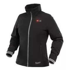 Medium Polyester Black Women Zipper Closure Heated Jacket | MKE232B21M