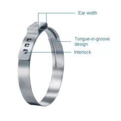 3/8" Stainless Steel 0.425 to 0.524" Clamping PEX 7 mm W Ear Clamp | OTK16703334