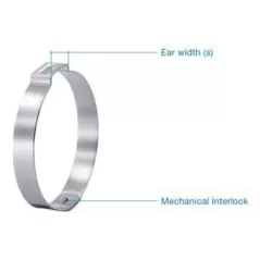 1/2" Stainless Steel 15.1 to 17 mm Clamping 6 mm W Ear Clamp | OTK170R