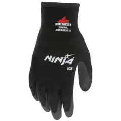 Large Nylon/Acrylic HPT Coating Black Knit Wrist Cuff Insulated Work Gloves | YLSN9690L