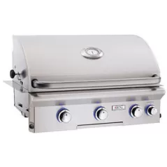 30" 34" x 26-1/4" x 11-1/2" 45000 Btu Main 12000 Btu Back 4-Burner Built-In Mount L Series Grill | AOG30NBL