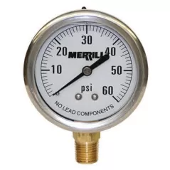 0 to 60 psi 2-1/2" Dial 1/4" NPT Lead-Free Liquid Filled Pressure Gauge | MRLPGLNL60