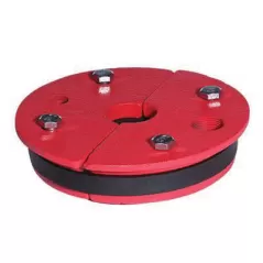4" x 1" Painted Cast Iron Split Top Plate Single Drop Pipe Well Seal | MRLWS400100