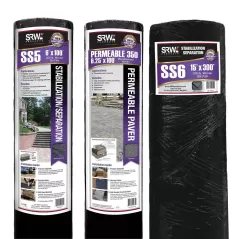 SRW Products Slit Film, 12.5' x 432' Black SS5 Series 4 oz Woven | FSS5125432