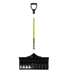 Poly D-Grip 24" Polycarbonate Black/Safety Green Snow Pusher | STR96858