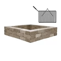 39" x 56" Sandstone Fire Pit Sunset Firepit Wall Unit | UNPRSCON037