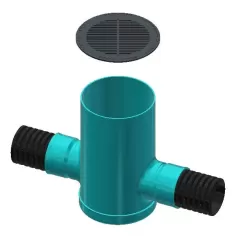 ADS Nyloplast Drain Basin with Round Grate, Round PVC Green 24" x 5' | DFD2824AG5