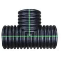 ADS Tee, Plain-End HDPE Dual Wall Fabricated N-12, Black 15" | DFE1565AN
