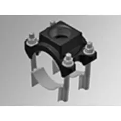 2" x 1" FNPT Ductile Iron Double Strap Saddle | HRC80180H2