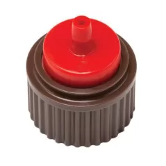 1/2" x 1/4" FPT x Self-Piercing Barb 2 gph Brown Base with Red HEB Series Point Source Pressure Compensating Drip Emitter | HTRHEB20BR