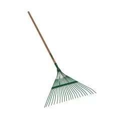 48" Hardwood Handle 24 Tines Spring Brace Leaf Rake | STR40942