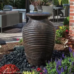 27" x 45" Fiber-Resin Composite Rippled Urn Medium Landscape Fountain Kit | AQS78271