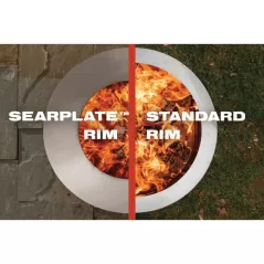 24" x 29.5" x 15" Corten Steel X-Series X24 Model Standard Rim Smokeless with Searplate Fire Pit | BREBRX24PS