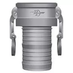 1" Coupler x Hose Shank Aluminum Type C Camlock Coupler | CAM10CALUM
