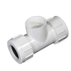 PVC Tee 6.06" L 1-1/4" IPS Compression x FPT CPT Series | CPT-1250-T