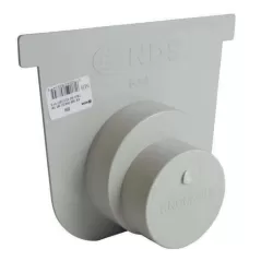 3 to 4" x 7" PVC White Deep Profile Sewer and Drain End Cap/SPT Knockout Outlet | NDS834