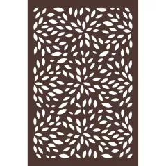 48" x 70" x 5/16" Hardwood Natural Brown 80% Blockout BLOSSOM Decorative Fence Panel | OUTUSADSPT1