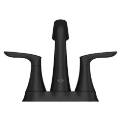 4" 1/2" 9-5/16" x 6-3/4" Metal Matte Black 2-Handle Centerset Bathroom Faucet | PPFLG48WRPB