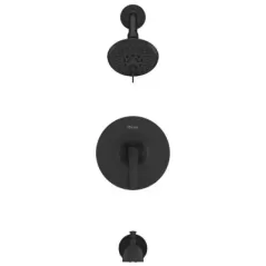 4-25/32" x 2-9/16" Brass Matte Black 1-Handle Tub and Shower Trim | PPFLG898WRB