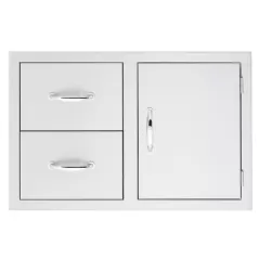 33" 304 Stainless Steel with Masonry Frame Return 2-Drawer and Access Door Combo | SUMSSDC233M