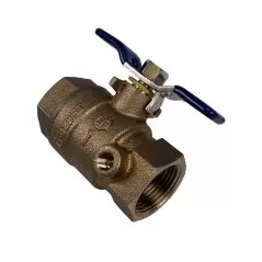 1" FPT 150 psi WSP 600 psi WOG Lead-Free Brass BBVB-T Series Backflow with Test Port Ball Valve | AQLBBVB100T