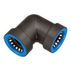 1" Push Black/Blue ABS 90 Degrees Elbow | BLK37673