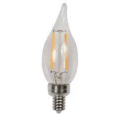 2 W Candelabra 90 CRI 105 Lumens 2700K LED Omni-Directional Decorative Flame Tip Low Voltage Filament Edge Lamp | BRICFEF22700C12
