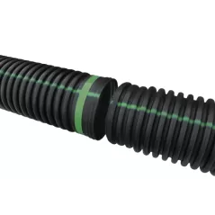 Drain Pipe, 8" x 20' Water Tight Dual Wall Flex, Solid HDPE | 08650020IBDW