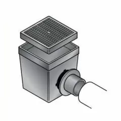 9 x 9" Square Basin Kit with Green Grate | DRT0909SD2KG