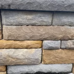 EP Henry Wall, 16" x 7" x 6" Double-Sided Cut Stone Cast Stone Wall | 28CSWDF16ASP