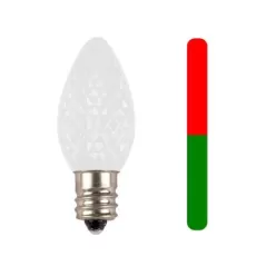 0.96 W C7 LED Red/Green Color Change Removable/Interchangeable Retrofit Bulb | HOLLEDC7RG