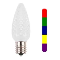 0.58 W SMD C9 E17 Intermediate LED Multi-Colored Quick Change Removable/Interchangeable Water-Resistant Retrofit Bulb | HOLLEDC9QCSMD
