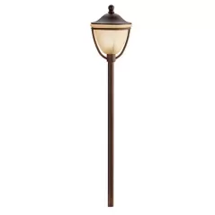 2.3 W Wedge S8 Krypton Textured Tannery Bronze Cast Aluminum Round Path Light | KIC15367TZT