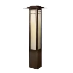 1 W Wedge T5 Xenon Olde Bronze Brass Bollard 15392 Series Path Light | KIC15392OZ