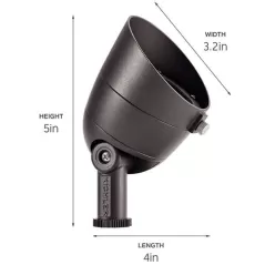 53 W 2700K Integrated LED Textured Black A380 Aluminum 60 Degrees Wide Flood 16158 Series Accent Light | KIC16158BKT27