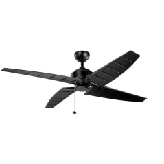 10 to 65 W Satin Black Steel Transitional Ceiling Fan | KIC300250SBK