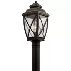 150 W E26 Medium A21 Incandescent Olde Bronze Aluminum 49843 Series Post Light | KIC49843OZ
