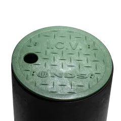 7-5/8" x 7-5/8" x 8-13/16" Round Black/Green Standard Series Valve Box and Overlapping Cover | NDB107BCH