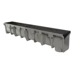 6" x 48" 215 gpm HDPE Light Gray Neutral Channel Drain | NDDDS100N