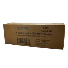 NDS Sod Staple, 11 ga x 6" x 1" Silver 1020 CR Steel 21DT Round Top Professional 1000/Box | SW6