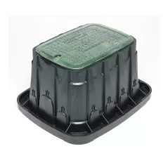 21.8" x 16.6" x 12" Rectangular Plastic Green VB Standard with (1) Lock Green Lid Valve Box | RBBVBSTDH