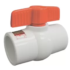 Ball Valve, 2"Socket 150 psi Quarter-Turn Handle PVC Gray 491 Series Compact