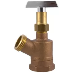 Garden Valve, 1" x 3/4"FIP x MHT Wheel Handle Brass GV-IN Inverted
