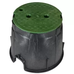 Valve Box, 10" Round HDPE Black Irrigation Control Valve Pro-Spec Corrugated