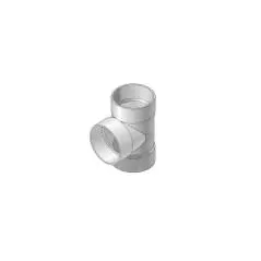 Tee, 3"Hub x Hub White PVC Straight
