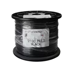 Underground Low Energy Circuit Cable, 18/1 2500' Solid 30 V Bare Copper PVC Black R7002D