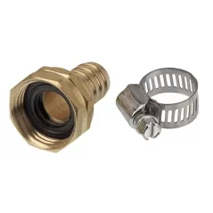 Aqualine Repair Coupling with Clamp Brass 5/8" Hose | AQLBHR58C